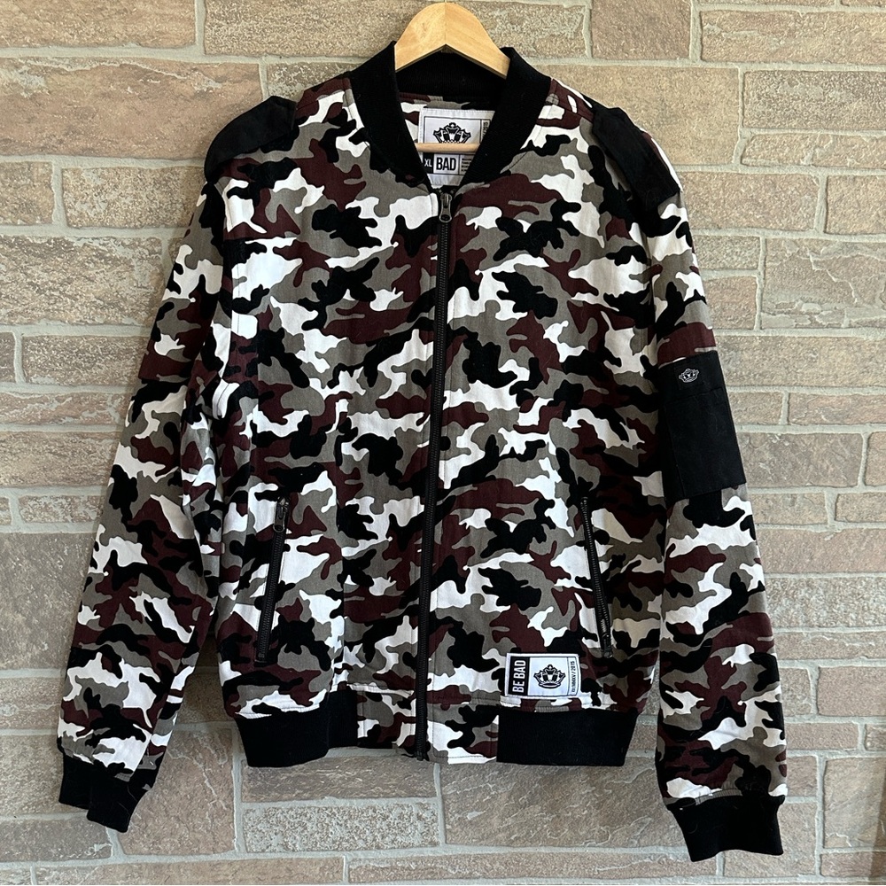 NWOT Bad Royale Camo Bomber Jacket